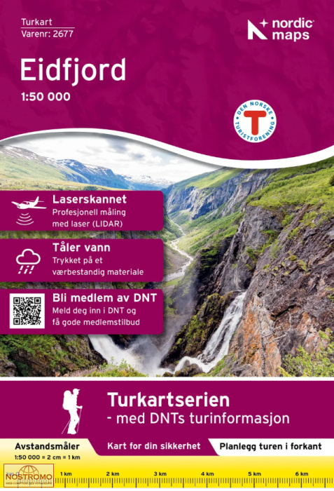 2677 EIDFJORD | carte de randonnée Nordic Maps