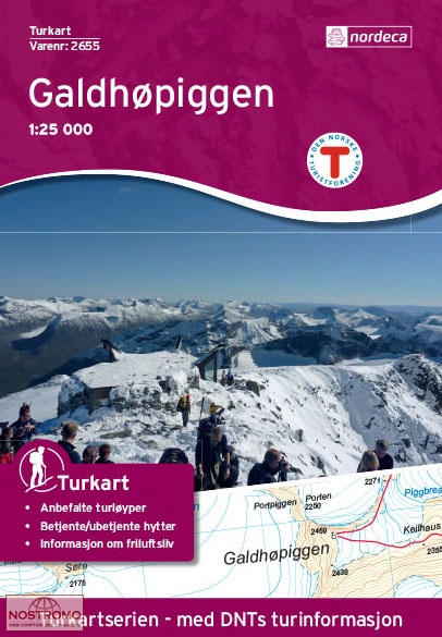 2655 GALDHØPIGGEN | carte de randonnée Nordeca