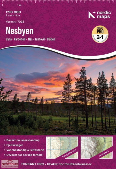 17035 NESBYEN | carte de randonnée Nordic Maps
