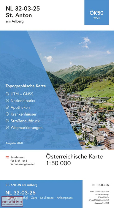 2225 SANKT ANTON AM ARLBERG | carte topographique BEV