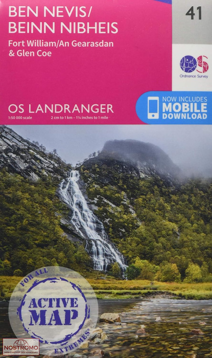 041 BEN NEVIS - FORT WILLIAM & GLEN COE | OS hiking map