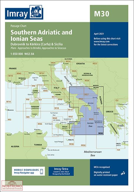 M30 MERS ADRIATIQUE ET IONIENNE SUD | carte marine Imray