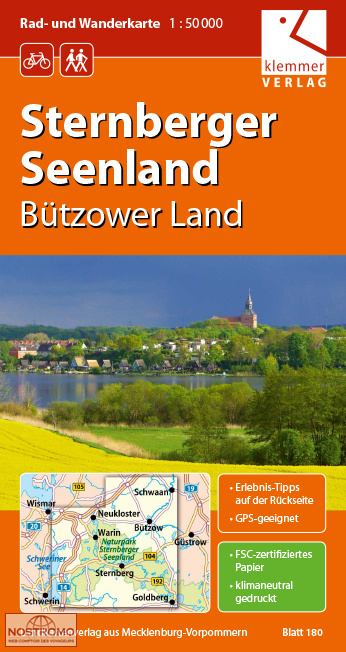 180 STERNBERGER SEENLAND | carte de randonnée Klemmer