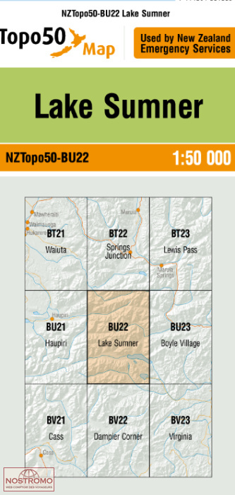 BU22 LAKE SUMMER | carte topographique LINZ