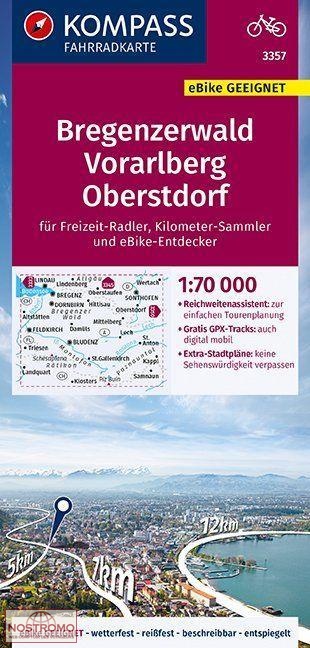 3357 BREGENZERWALD - VORARLBERG - OBERSTDORF | Kompass cycling map