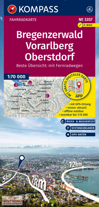 3357 BREGENZERWALD - VORARLBERG - OBERSTDORF | Kompass cycling map
