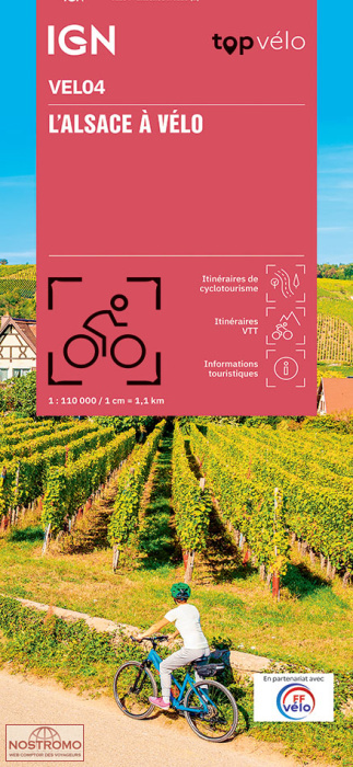 VEL04 L'ALSACE À VÉLO | carte de cyclotourisme IGN