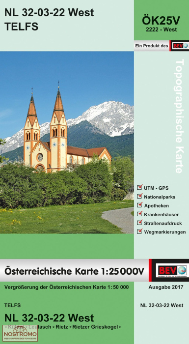 2222-WEST TELFS | carte topographique BEV