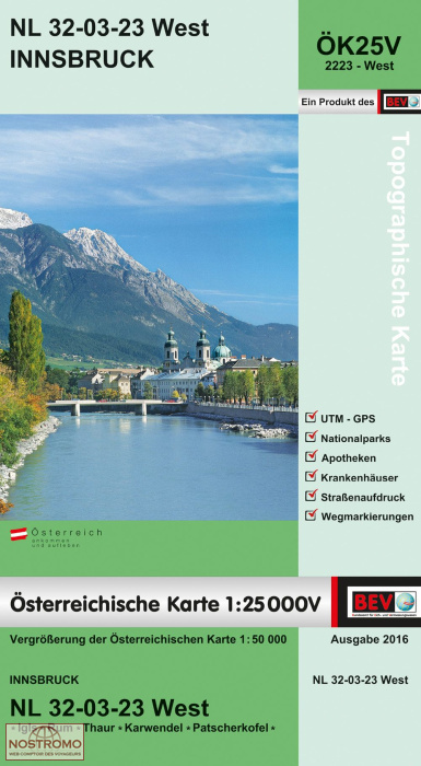2223-WEST INNSBRUCK | carte topographique BEV