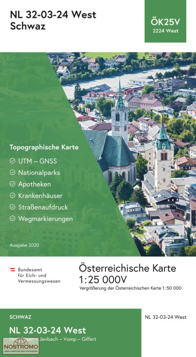 2224-WEST SCHWAZ | carte topographique BEV