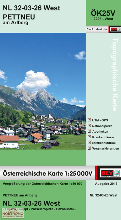 2226-WEST PETTNEU AM ARLBERG | BEV topographical map