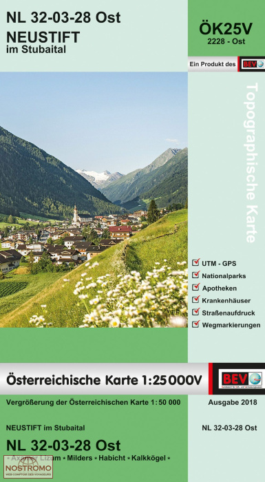 2228-OST NEUSTIFT IM STUBAITAL | BEV topographical map