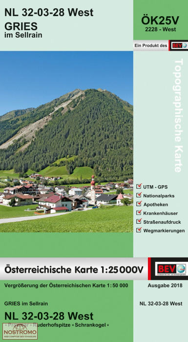 2228-WEST GRIES IM SELLRAIN | BEV topographical map