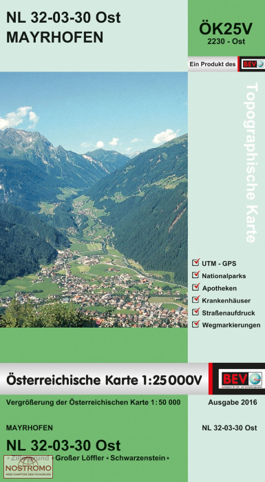 2230-OST MAYRHOFEN | BEV topographical map