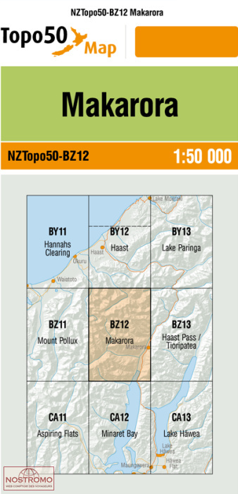 BZ12 MAKARORA | carte topographique LINZ