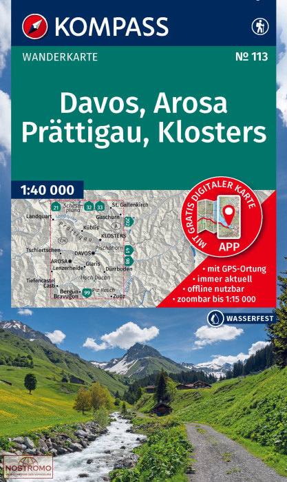 DAVOS - AROSA - PRÄTTIGAU - KLOSTERS 113 | Kompass hiking map