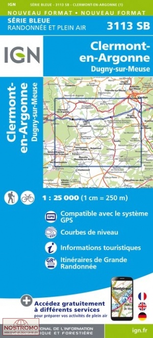 3113SB CLERMONT-EN-ARGONNE | carte de randonnée IGN