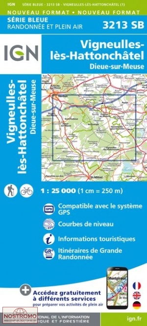 3213SB VIGNEULLES-LÈS-HATTONCHÂTEL | carte de randonnée IGN