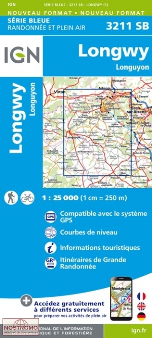 3211SB LONGWY - LONGUYON | carte de randonnée IGN