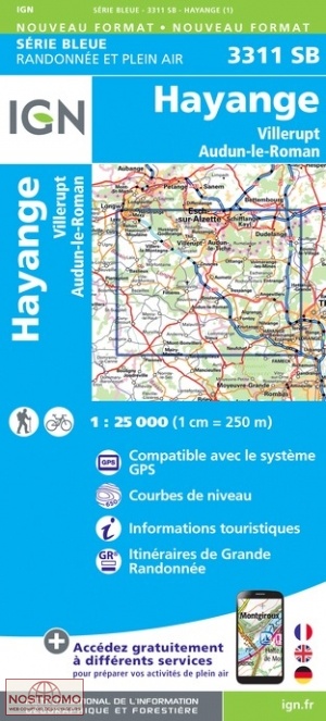 3311SB HAYANGE | carte de randonnée IGN