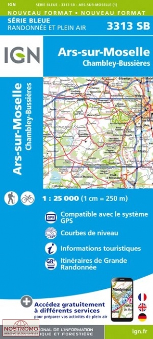 3313SB ARS-SUR-MOSELLE | carte de randonnée IGN