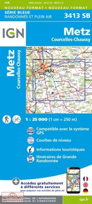 3413SB METZ | carte de randonnée IGN