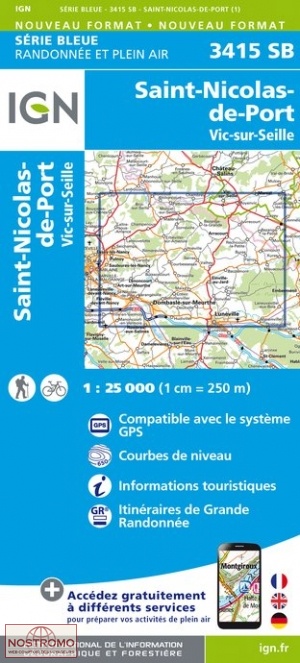 3415SB SAINT-NICOLAS-DE-PORT | carte de randonnée IGN