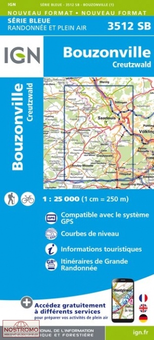 3512SB BOUZONVILLE | carte de randonnée IGN