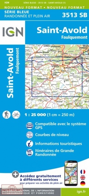 3513SB SAINT-AVOLD | carte de randonnée IGN