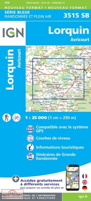 3515SB LORQUIN - AVRICOURT | carte de randonnée IGN