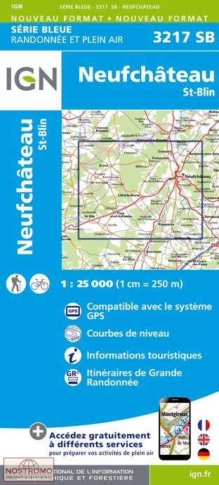3217SB NEUFCHÂTEAU - SAINT-BLIN | carte de randonnée IGN