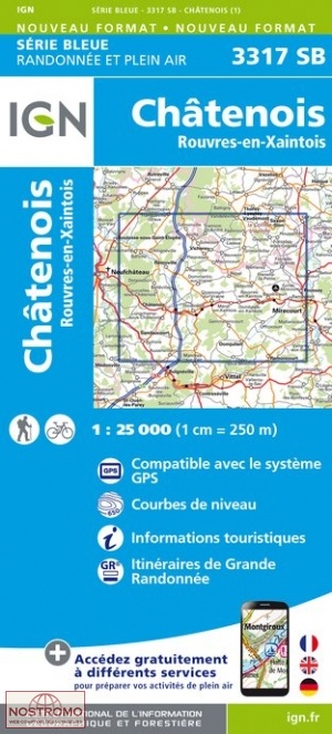 3317SB CHÂTENOIS | carte de randonnée IGN