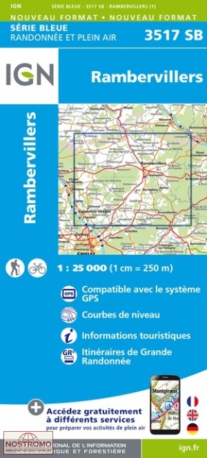 3517SB RAMBERVILLERS | carte de randonnée IGN