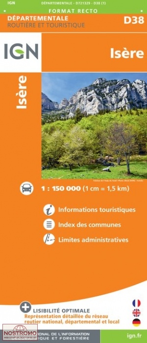 D38 ISÈRE | carte routière IGN