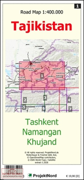 01 TACHKENT - NAMAGAN - KHUJAND | carte topographique Projektnord