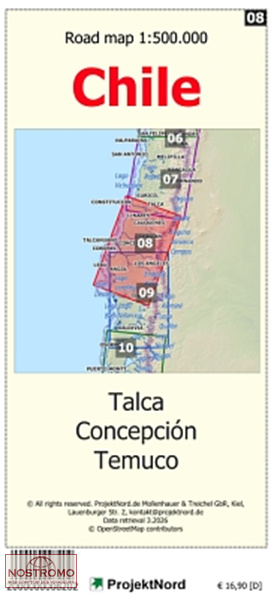 08 TALCA - CONCEPCION - TEMUCO | carte topographique Projektnord