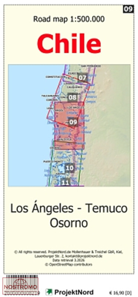 09 LOS ANGELES - TEMUCO - OSORNO | carte topographique Projektnord