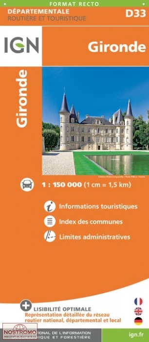 D33 GIRONDE | carte routière IGN
