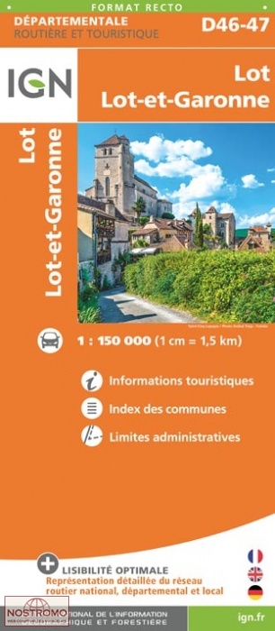 D46-47 LOT - LOT-ET-GARONNE | carte routière IGN