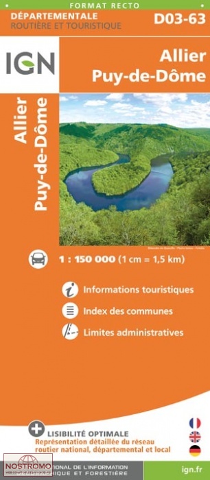 D03-63 ALLIER - PUY-DE-DÔME | carte routière IGN