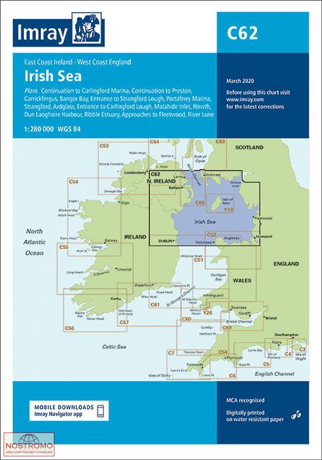 C62 IRISH SEA | Imray nautical chart