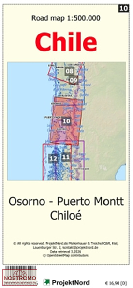 10 OSORNO - PUERTO MONTT - CHILOE | carte topographique Projektnord