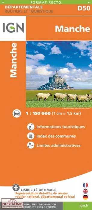 D50 MANCHE | carte routière IGN