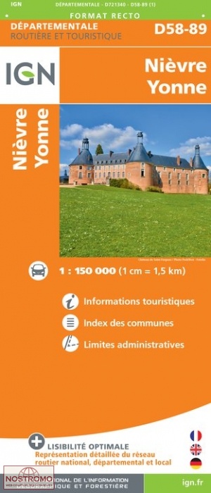 D58-89 NIÈVRE - YONNE | carte routière IGN