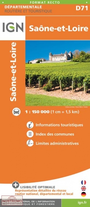 D71 SAÔNE-ET-LOIRE | carte routière IGN