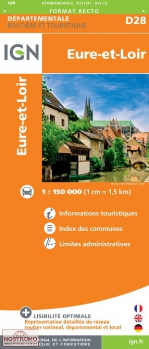 D28 EURE-ET-LOIR | carte routière IGN