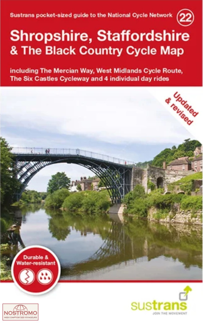 22 SHROPSHIRE, STAFFORDSHIRE & THE BLACK COUNTRY | carte de cyclotourisme Sustrans