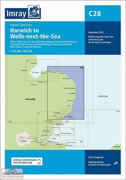 C28 HARWICH TO WELLS-NEXT-THE-SEA | Imray nautical chart