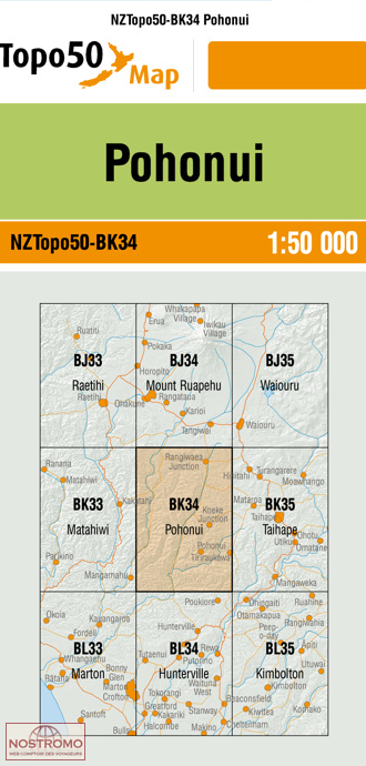 BK34 POHONUI | carte topographique LINZ