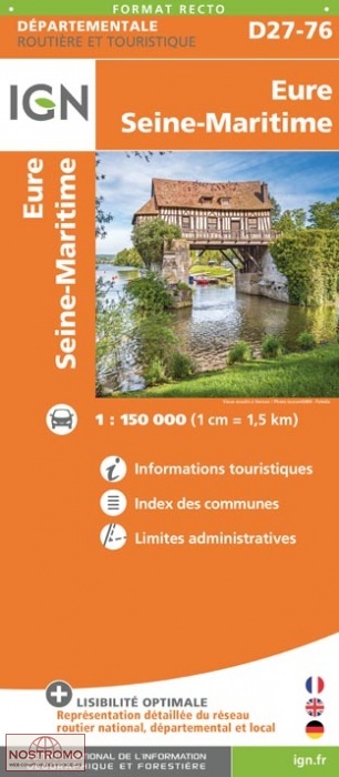 D27-76 EURE - SEINE-MARITIME | carte routière IGN